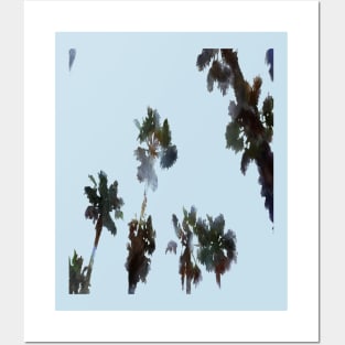 Tropical Palms Artistic Watercolor Silhouette Cut Out Posters and Art